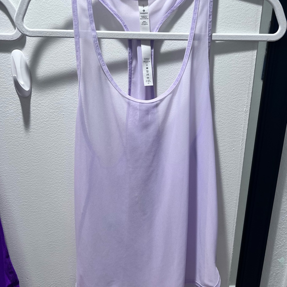 Lululemon Tanks Purple Light sheer purple Women's Racerback Tank Tops Sz 2 EUC - Picture 4 of 9